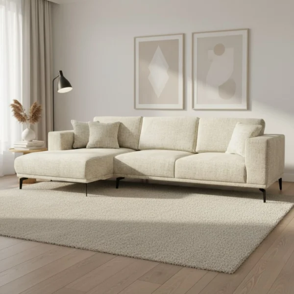 Narożnik RIVIERA L/P z chaiselongue w aranżacji salonu